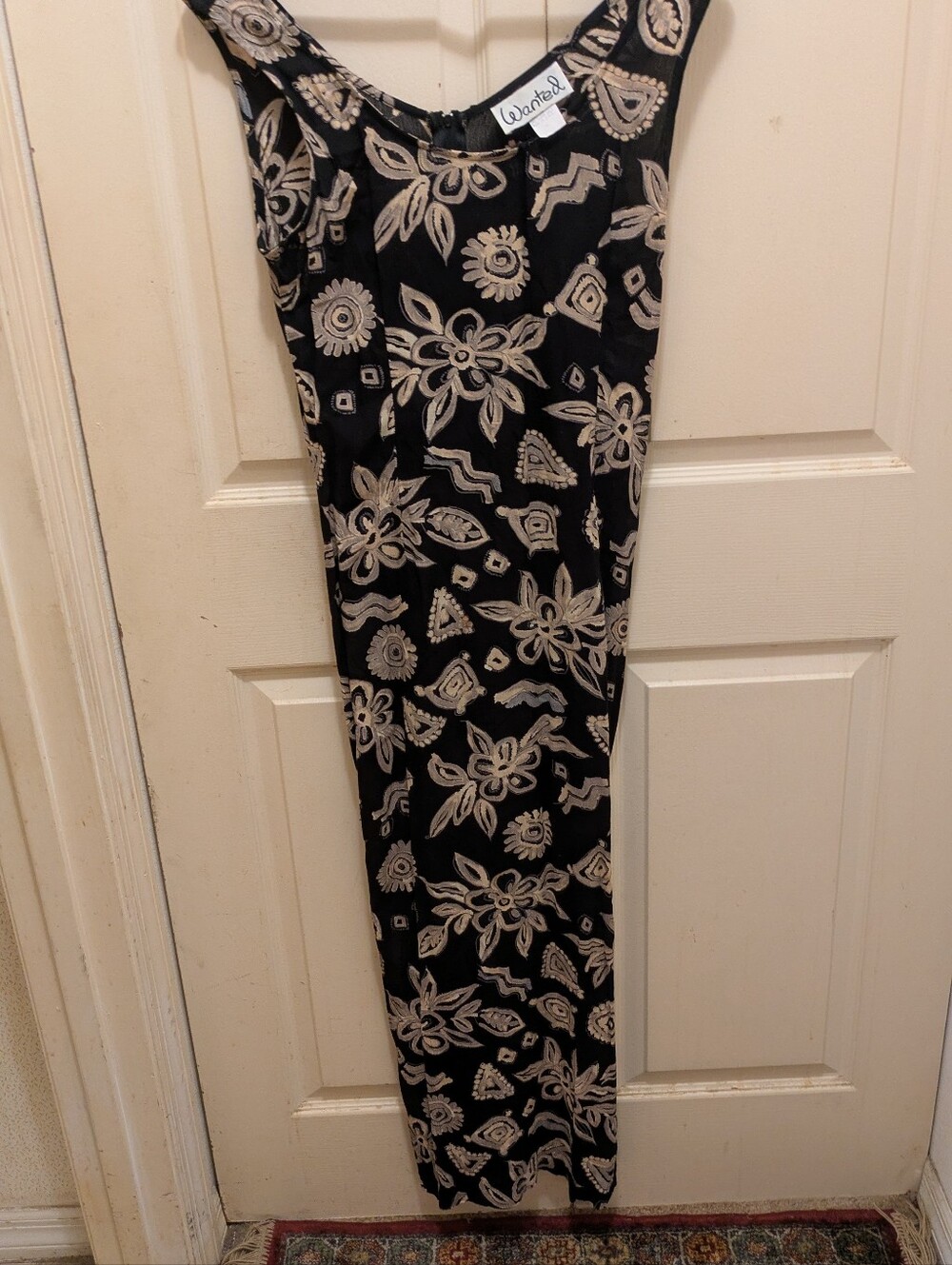 Vintage Wanted Black Dress with Cream Floral Print